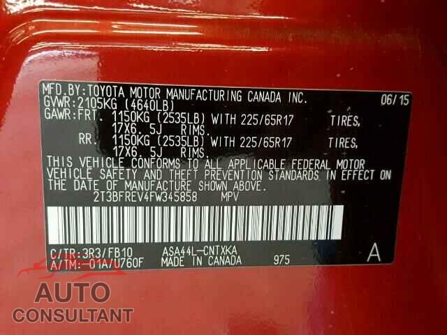 TOYOTA RAV4 2015 - 2T3BFREV4FW345858