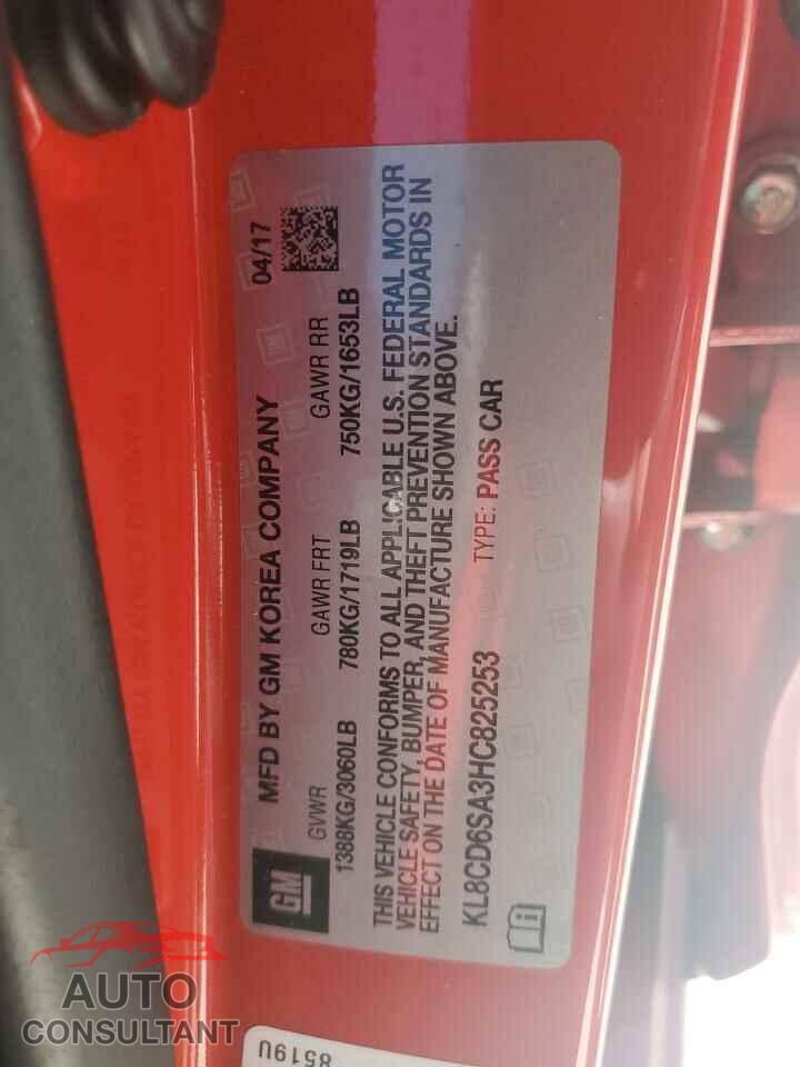 CHEVROLET SPARK 2017 - KL8CD6SA3HC825253