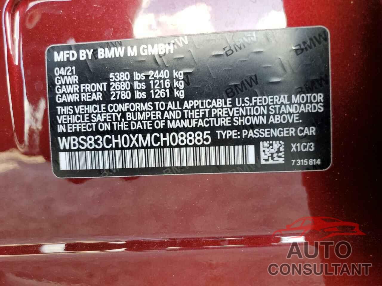 BMW M5 2021 - WBS83CH0XMCH08885
