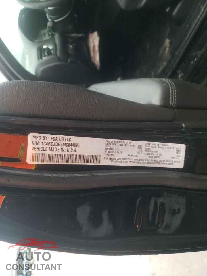 DODGE DURANGO 2021 - 1C4RDJDG5MC644896