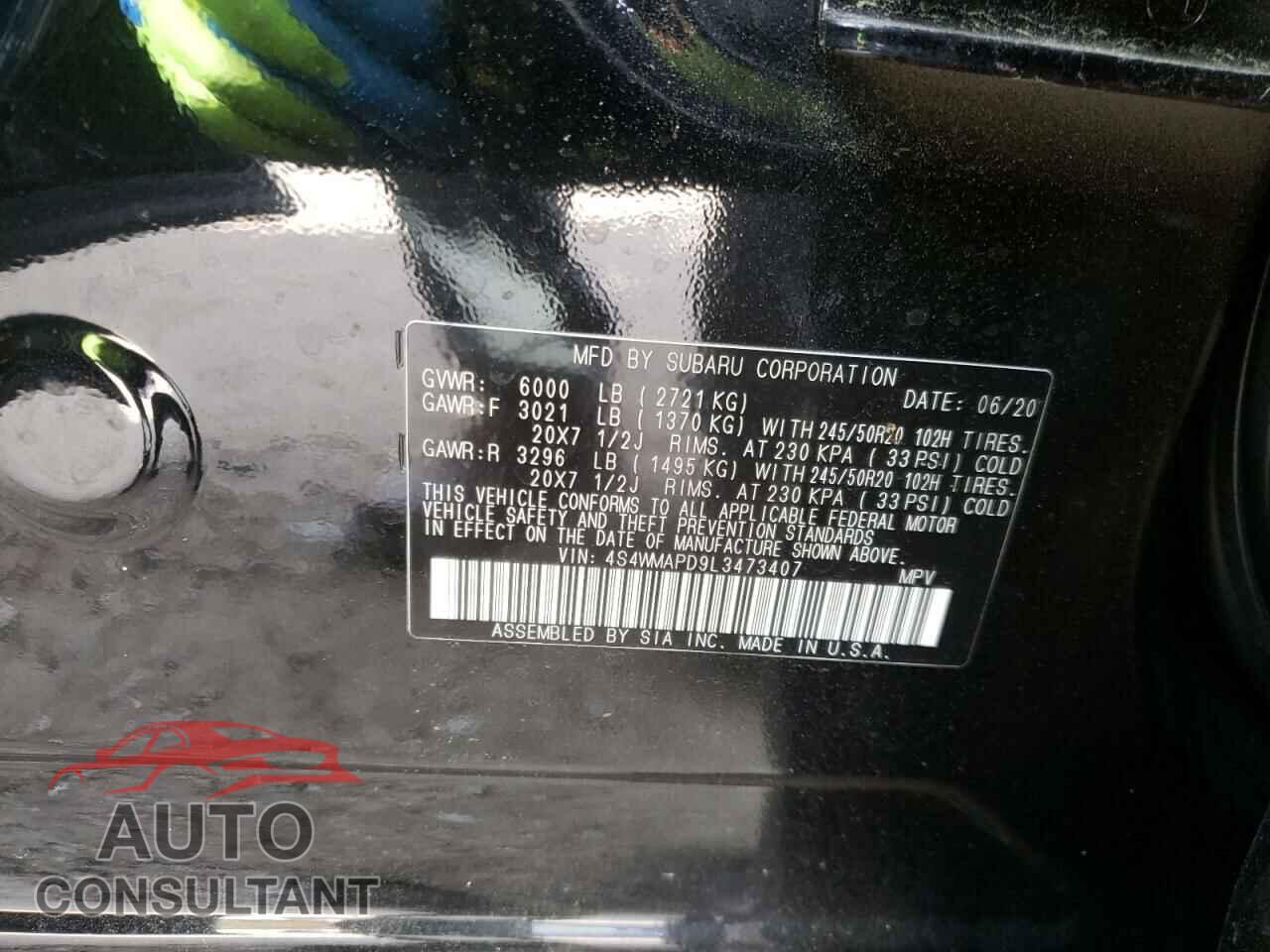 SUBARU ASCENT 2020 - 4S4WMAPD9L3473407