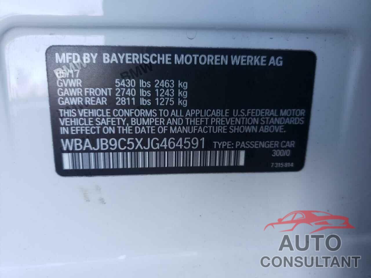 BMW M5 2018 - WBAJB9C5XJG464591