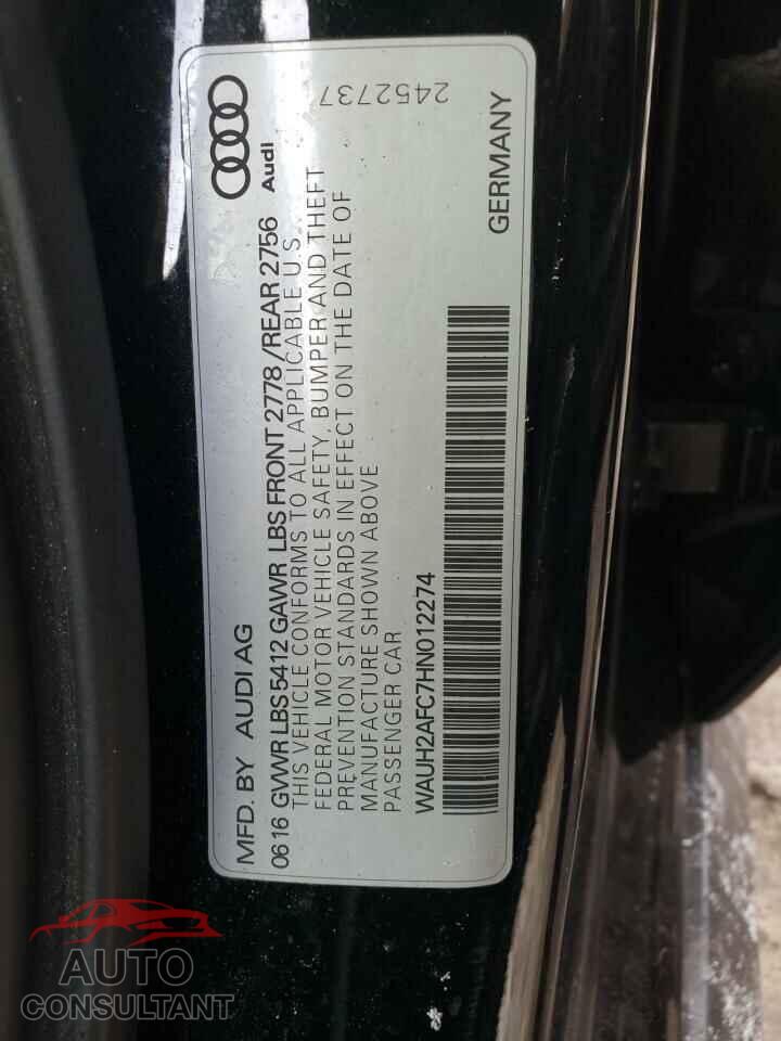 AUDI A6 2017 - WAUH2AFC7HN012274