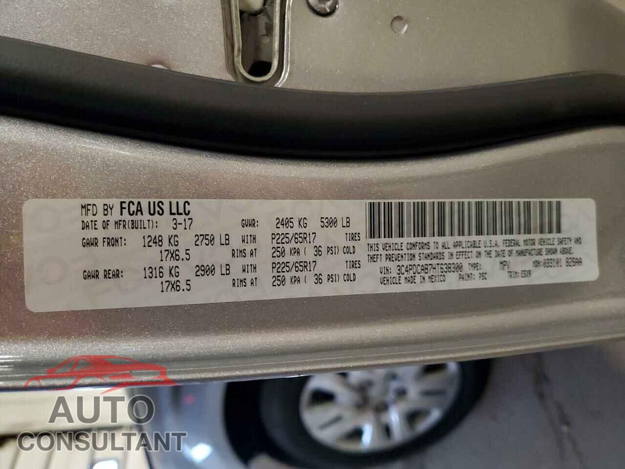 DODGE JOURNEY 2017 - 3C4PDCAB7HT638300
