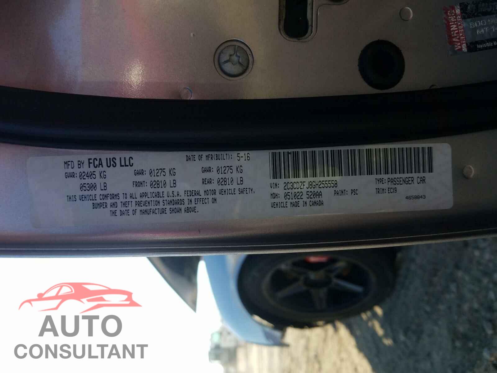 DODGE CHALLENGER 2016 - 2C3CDZFJ8GH255558