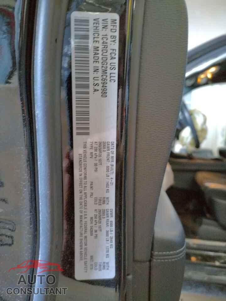 DODGE DURANGO 2021 - 1C4RDJDG2MC694980