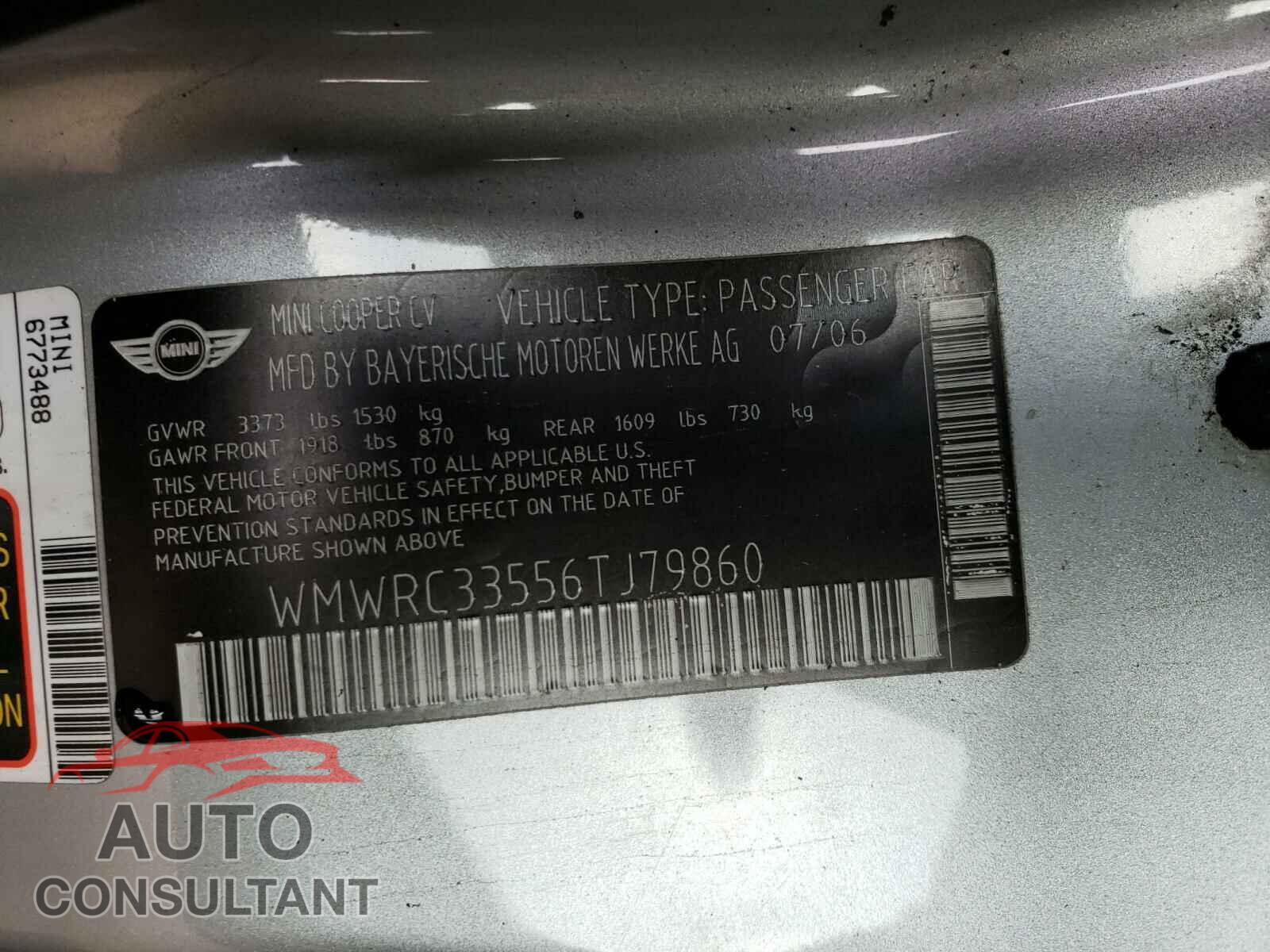 MINI COOPER 2006 - 5YJ3E1EB8MF034239