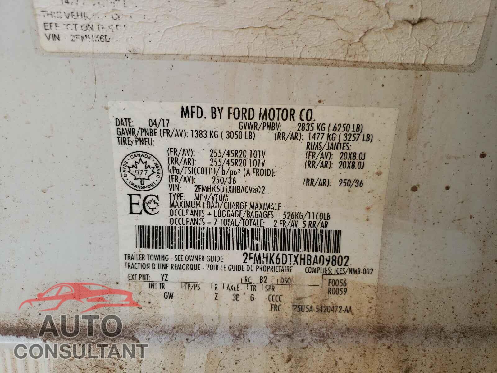 FORD FLEX 2017 - 2FMHK6DTXHBA09802
