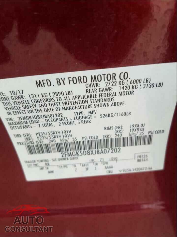 FORD FLEX 2018 - 2FMGK5D8XJBA07202