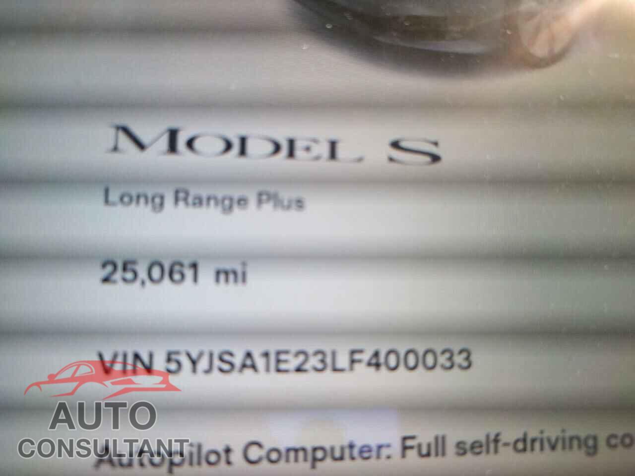 TESLA MODEL S 2020 - 5YJSA1E23LF400033