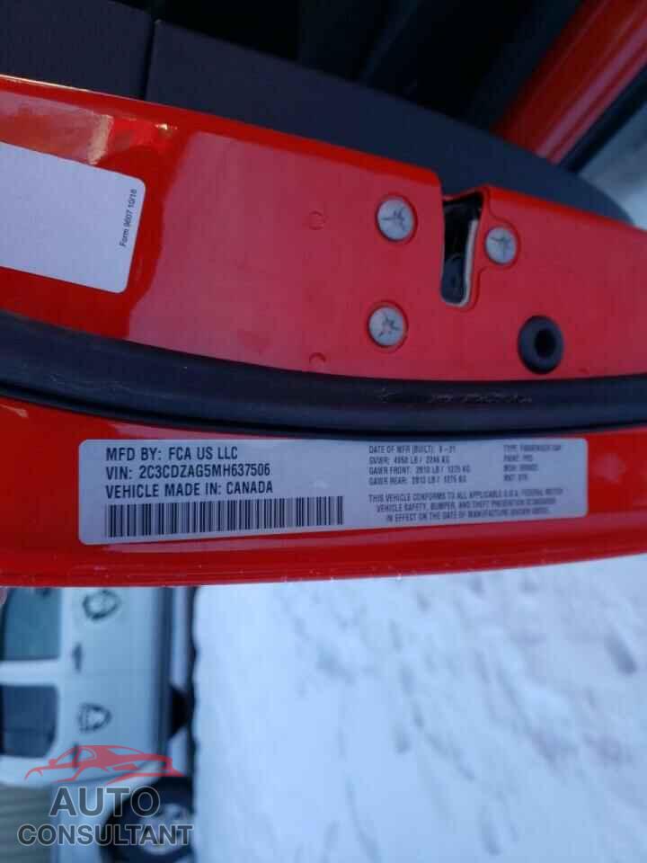 DODGE CHALLENGER 2021 - 2HGFC3B99GH359143