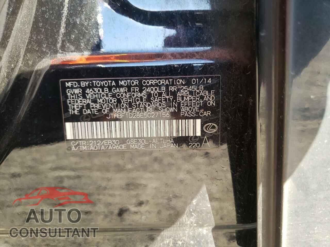LEXUS IS 2014 - JTHBF1D28E5027156