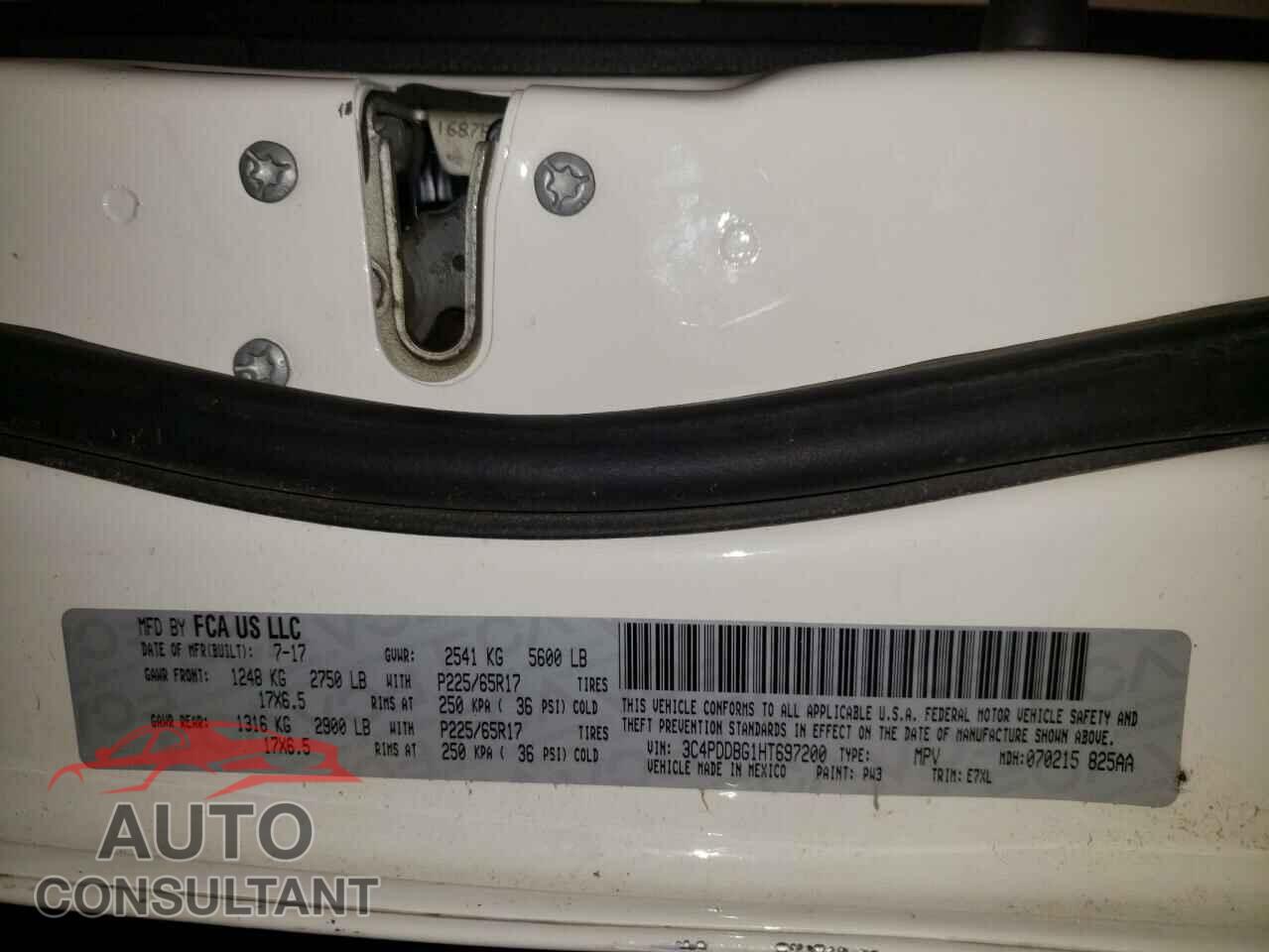 DODGE JOURNEY 2017 - 3C4PDDBG1HT697200