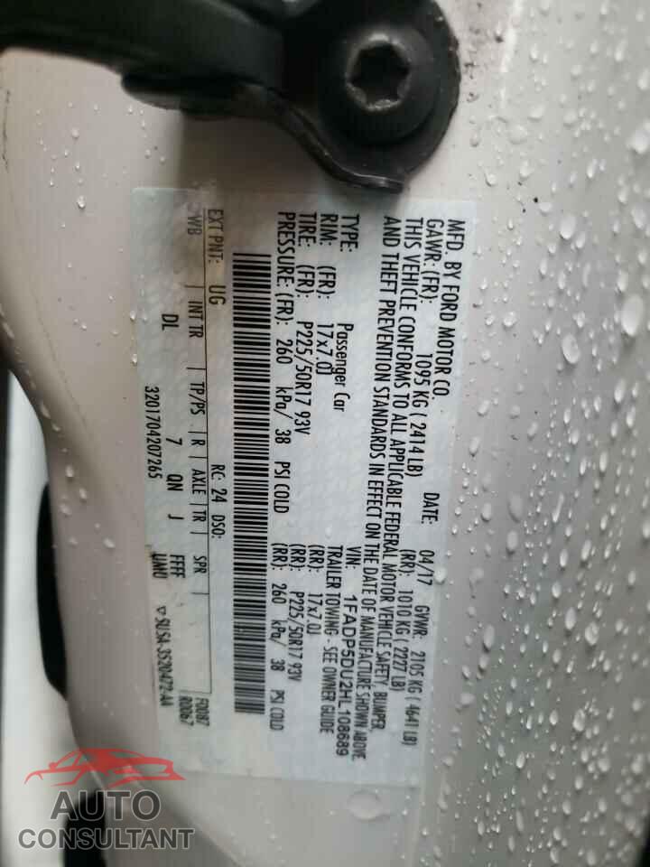 FORD CMAX 2017 - 1FADP5DU2HL108689