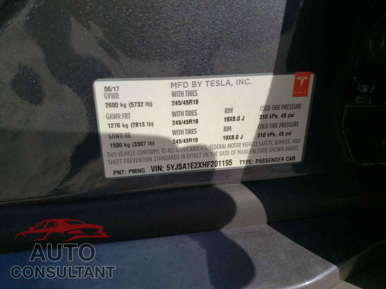 TESLA MODEL S 2017 - 5YJSA1E2XHF201195
