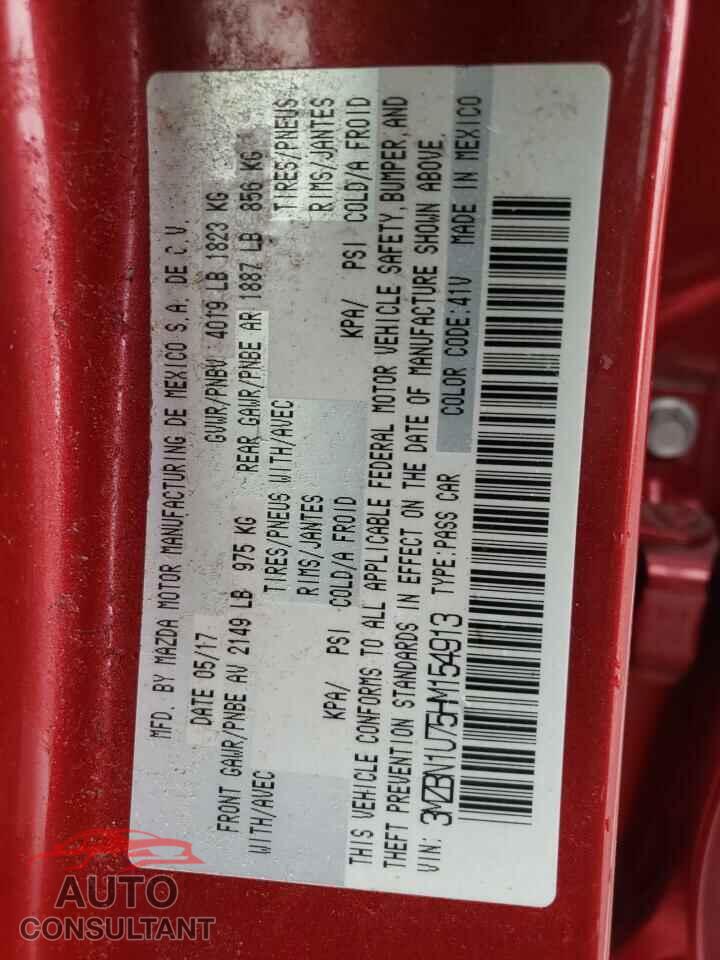 MAZDA 3 2017 - 3MZBN1U75HM154913