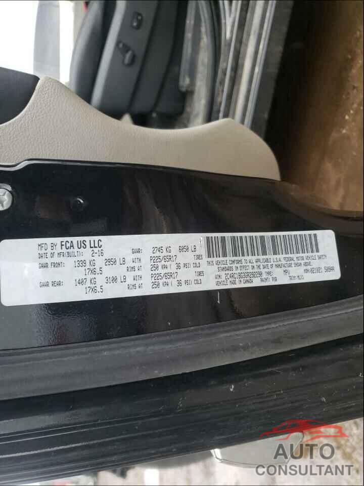CHRYSLER MINIVAN 2016 - 2C4RC1BG3GR292290
