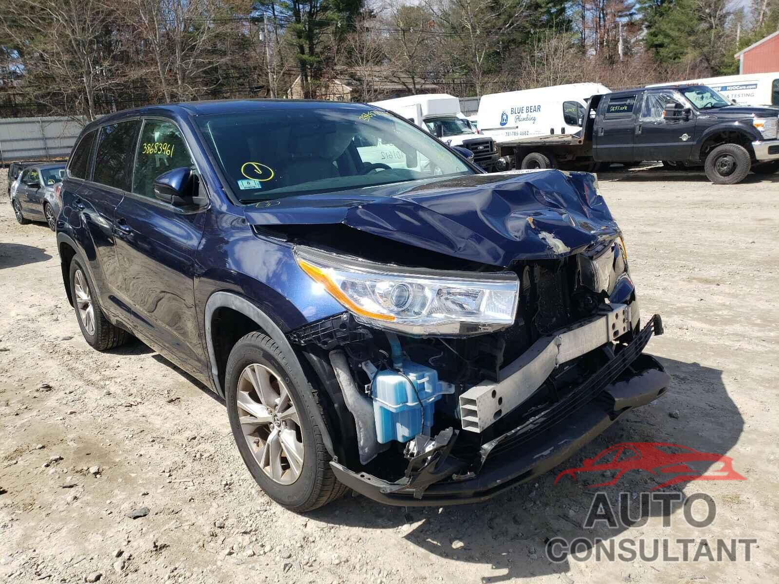 TOYOTA HIGHLANDER 2016 - 5TDBKRFH6GS265419