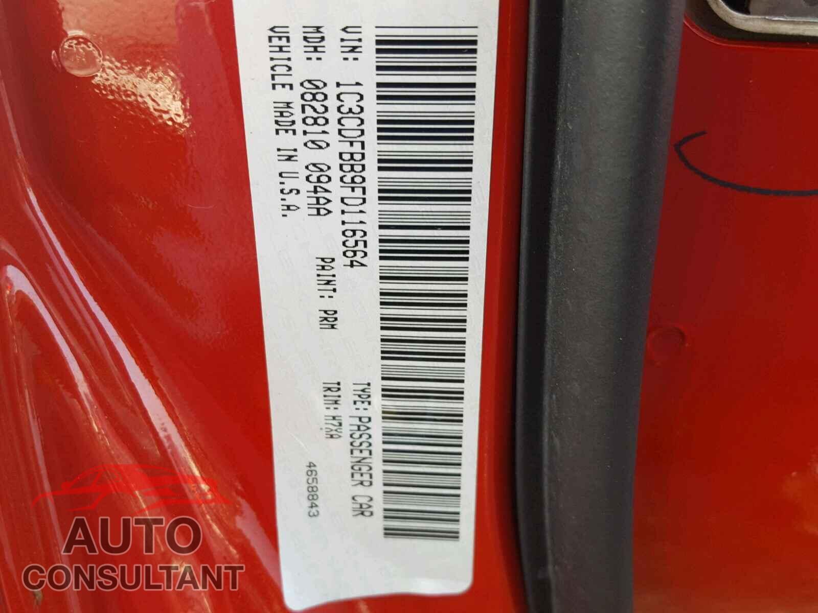 DODGE DART 2015 - 1C3CDFBB9FD116564