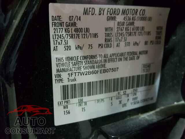 FORD F250 2015 - 1FT7W2B60FEB07507