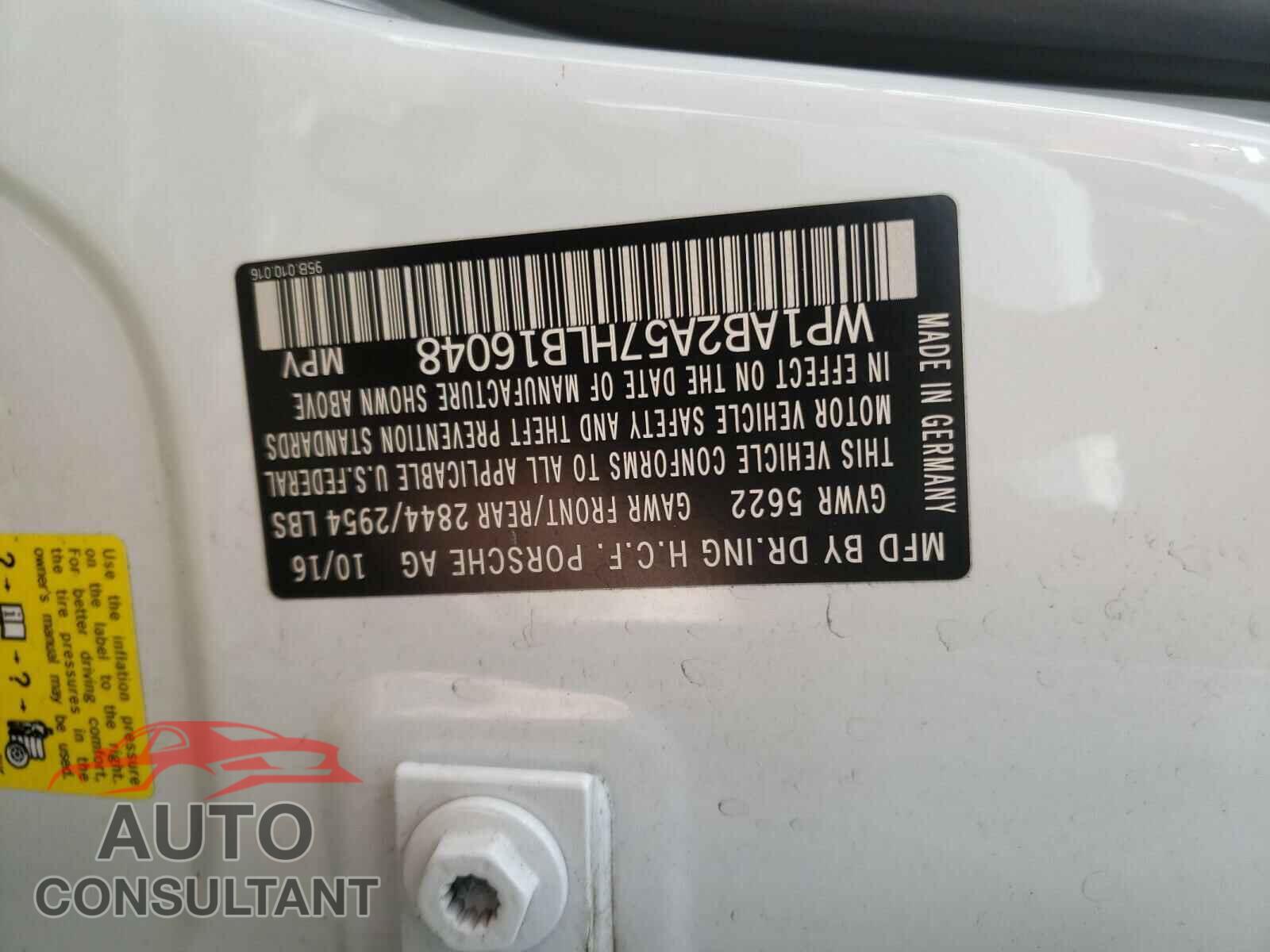 PORSCHE MACAN 2017 - WP1AB2A57HLB16048
