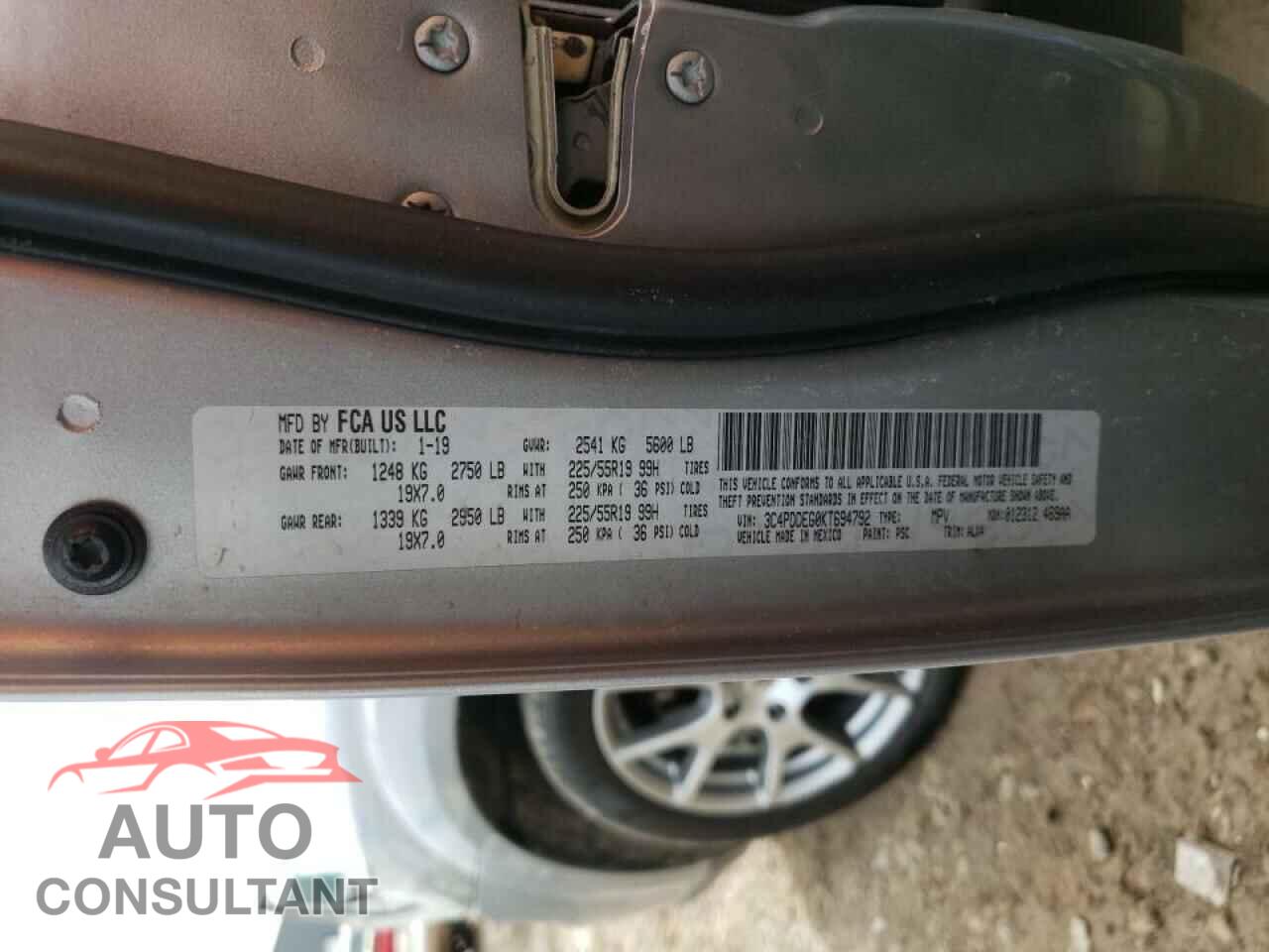 DODGE JOURNEY 2019 - 3C4PDDEG0KT694792