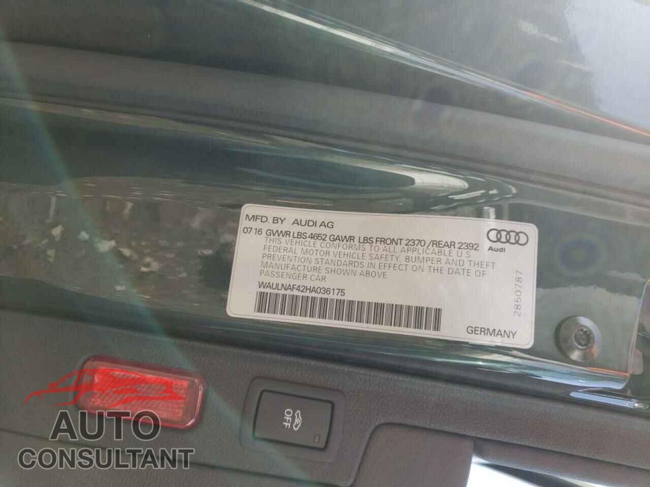 AUDI A4 2017 - WAULNAF42HA036175