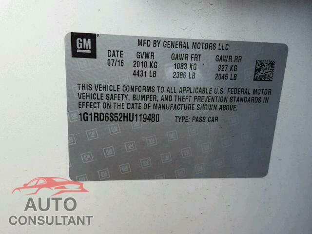 CHEVROLET VOLT 2017 - 1G1RD6S52HU119480