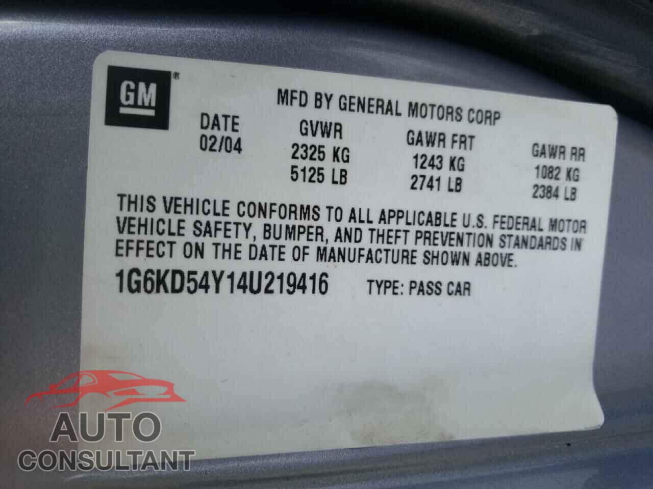 CADILLAC DEVILLE 2004 - MAJ3S2GE1KC297873