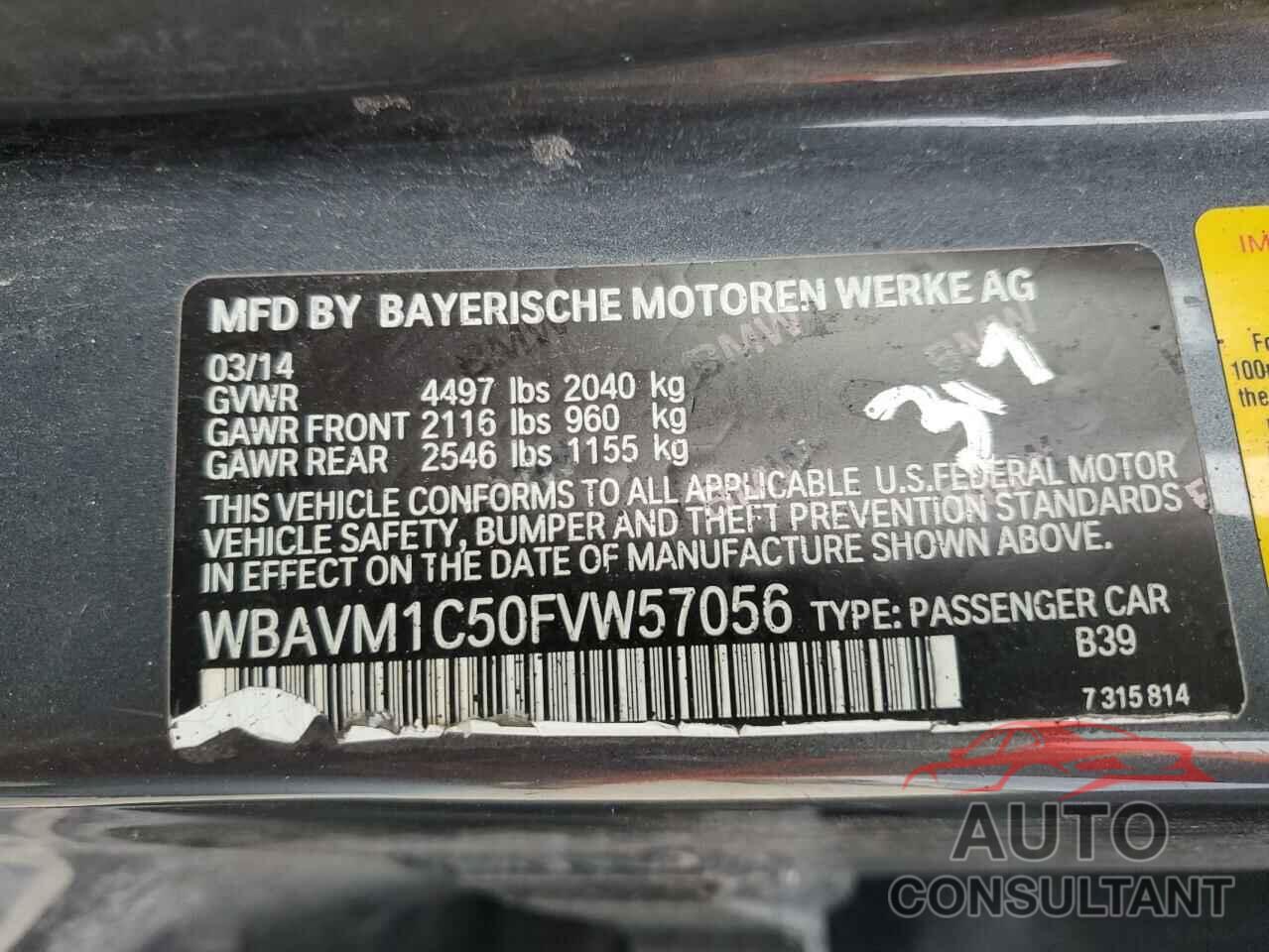 BMW X1 2015 - WBAVM1C50FVW57056