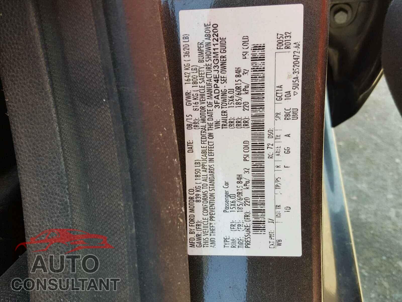 FORD FIESTA SE 2016 - 3FADP4EJ3GM112200