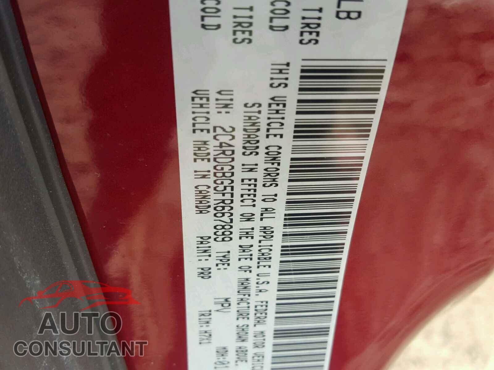 DODGE CARAVAN 2015 - 2C4RDGBG5FR667899