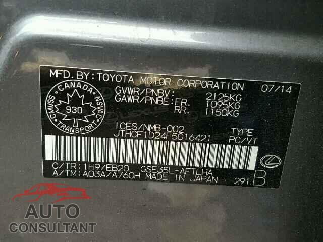 LEXUS IS250 2015 - JTHCF1D24F5016421
