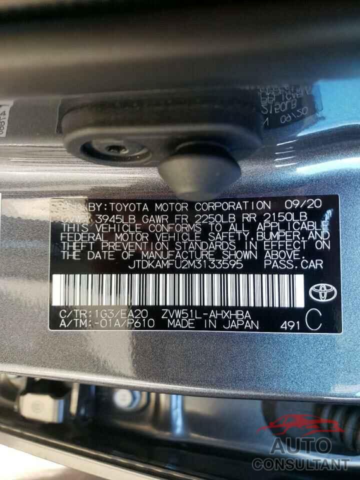 TOYOTA PRIUS 2021 - JTDKAMFU2M3133595