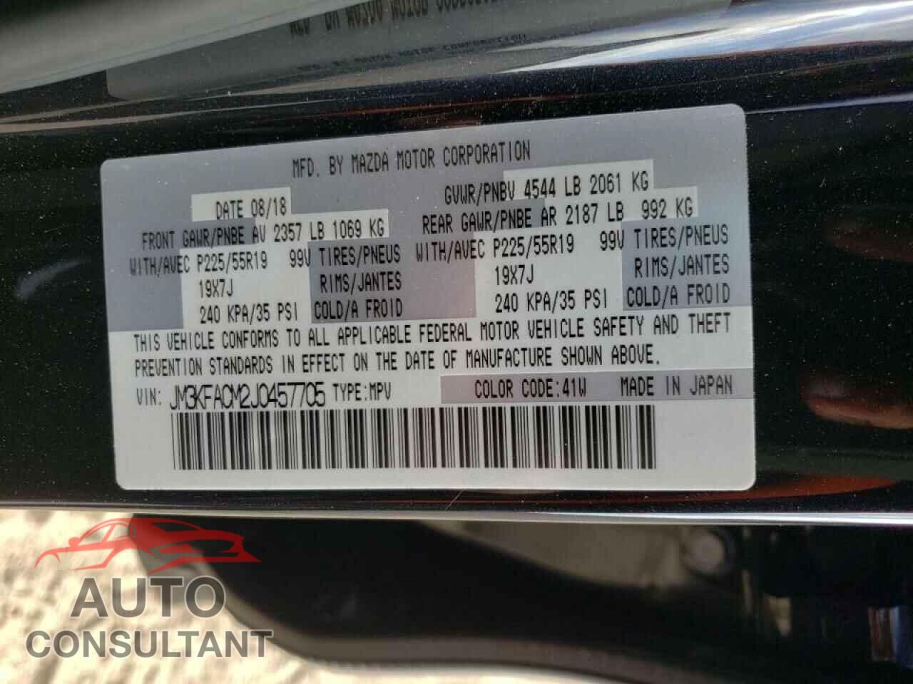 MAZDA CX-5 2018 - JM3KFACM2J0457705