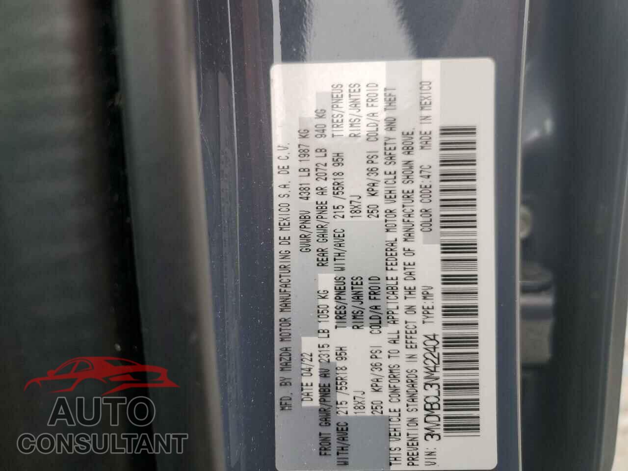 MAZDA CX30 2022 - 3MVDMBCL3NM422404