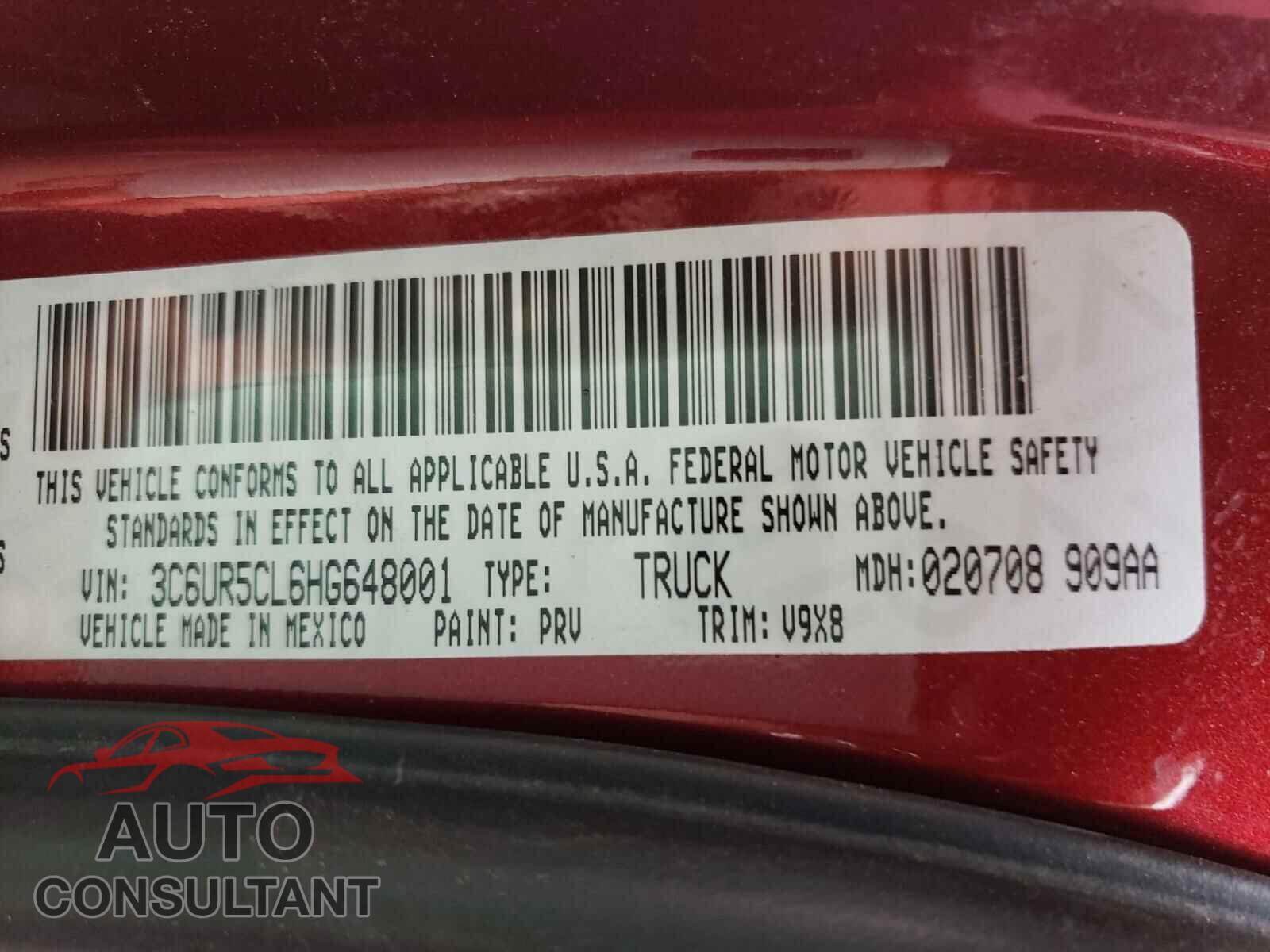 RAM 2500 2017 - JTEAAAAH1MJ047710