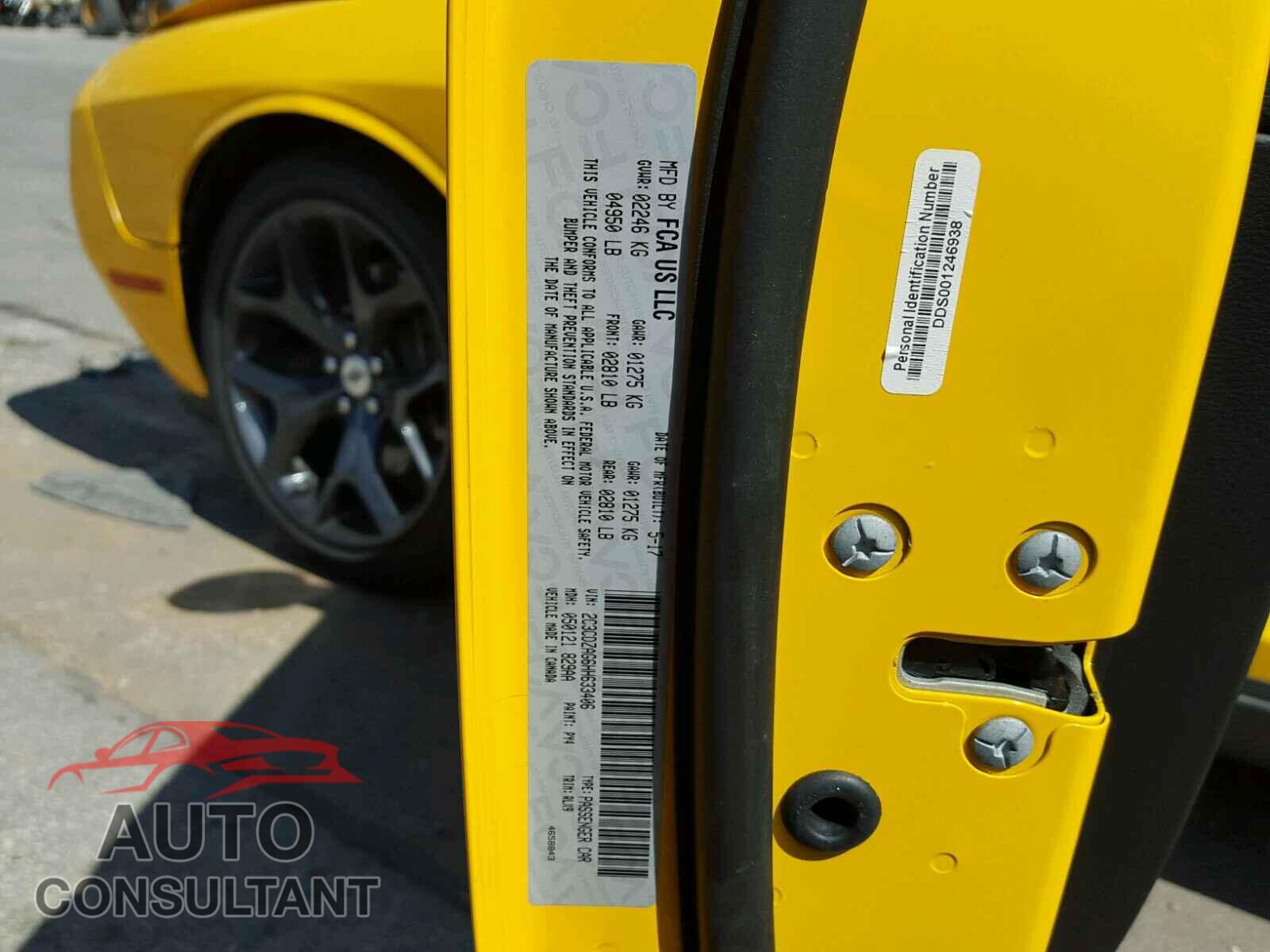 DODGE CHALLENGER 2017 - 2C3CDZAG6HH633406