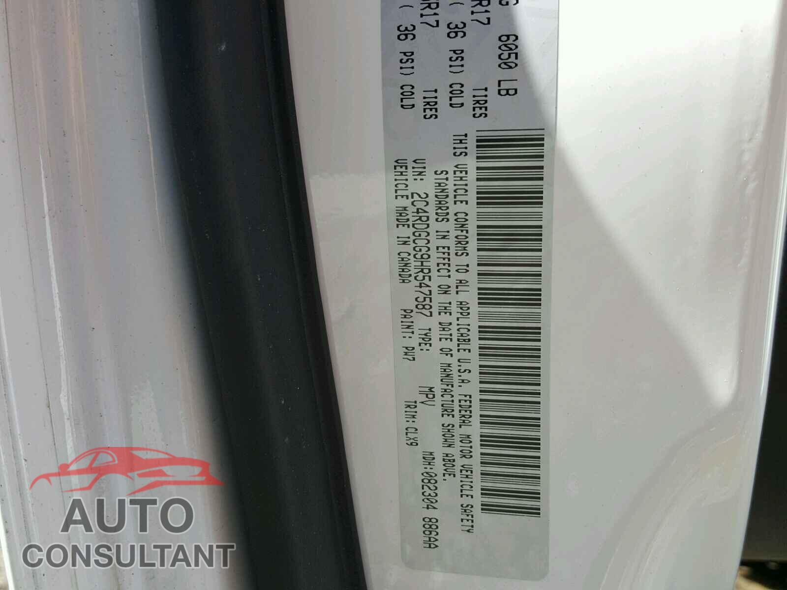 DODGE CARAVAN 2017 - 2C4RDGCG9HR547587