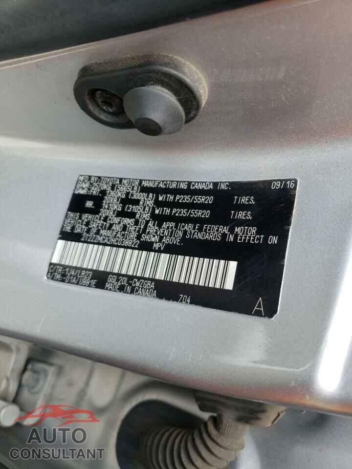 LEXUS RX350 2017 - 2T2ZZMCA2HC038822