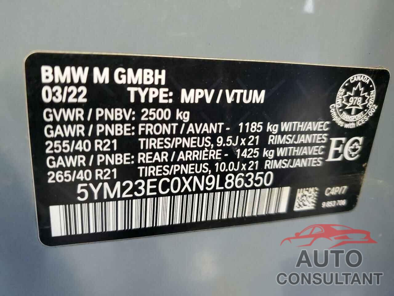 BMW X4 M 2022 - 5YM23EC0XN9L86350