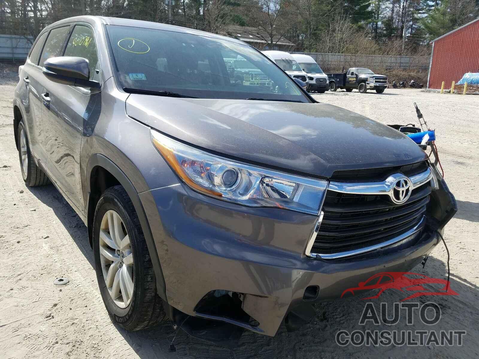 TOYOTA HIGHLANDER 2016 - 5TDBKRFH4GS260459