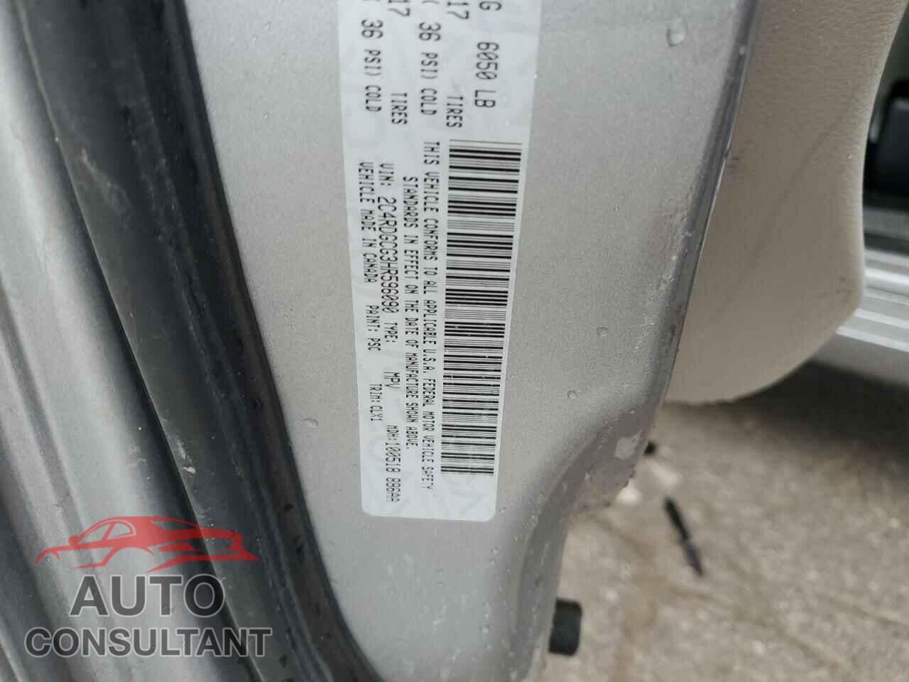 DODGE CARAVAN 2017 - 2C4RDGCG3HR596090