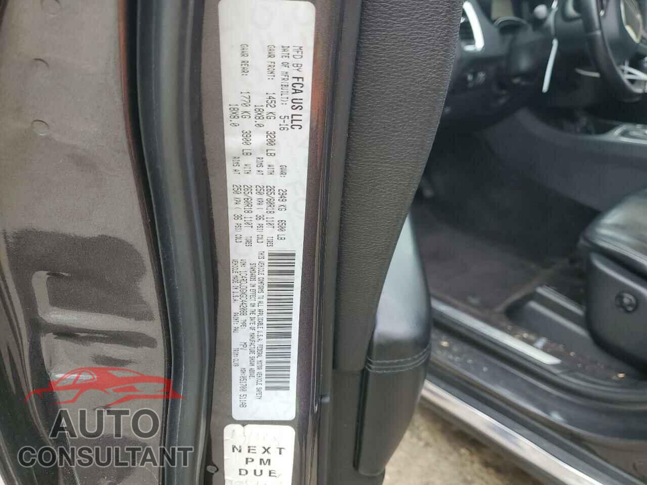 DODGE DURANGO 2016 - 1C4RDJDGXGC442088