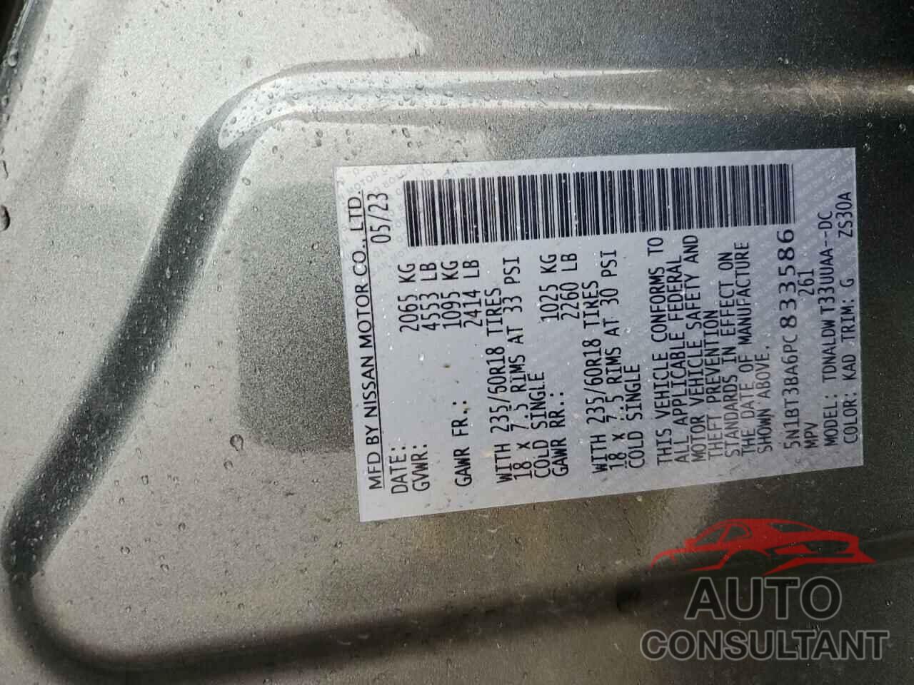 NISSAN ROGUE 2023 - 5N1BT3BA6PC833586