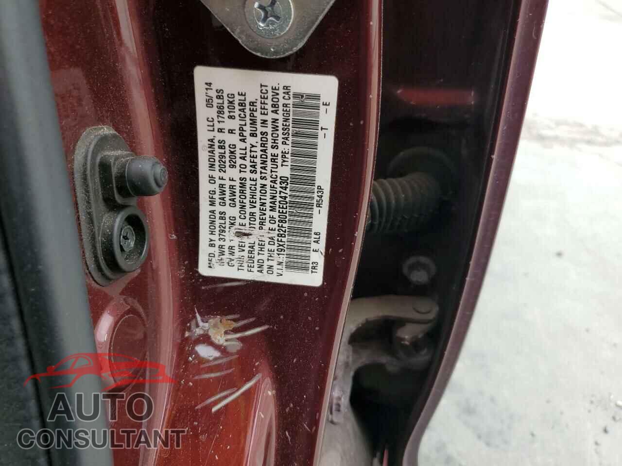 HONDA CIVIC 2014 - 19XFB2F80EE047430
