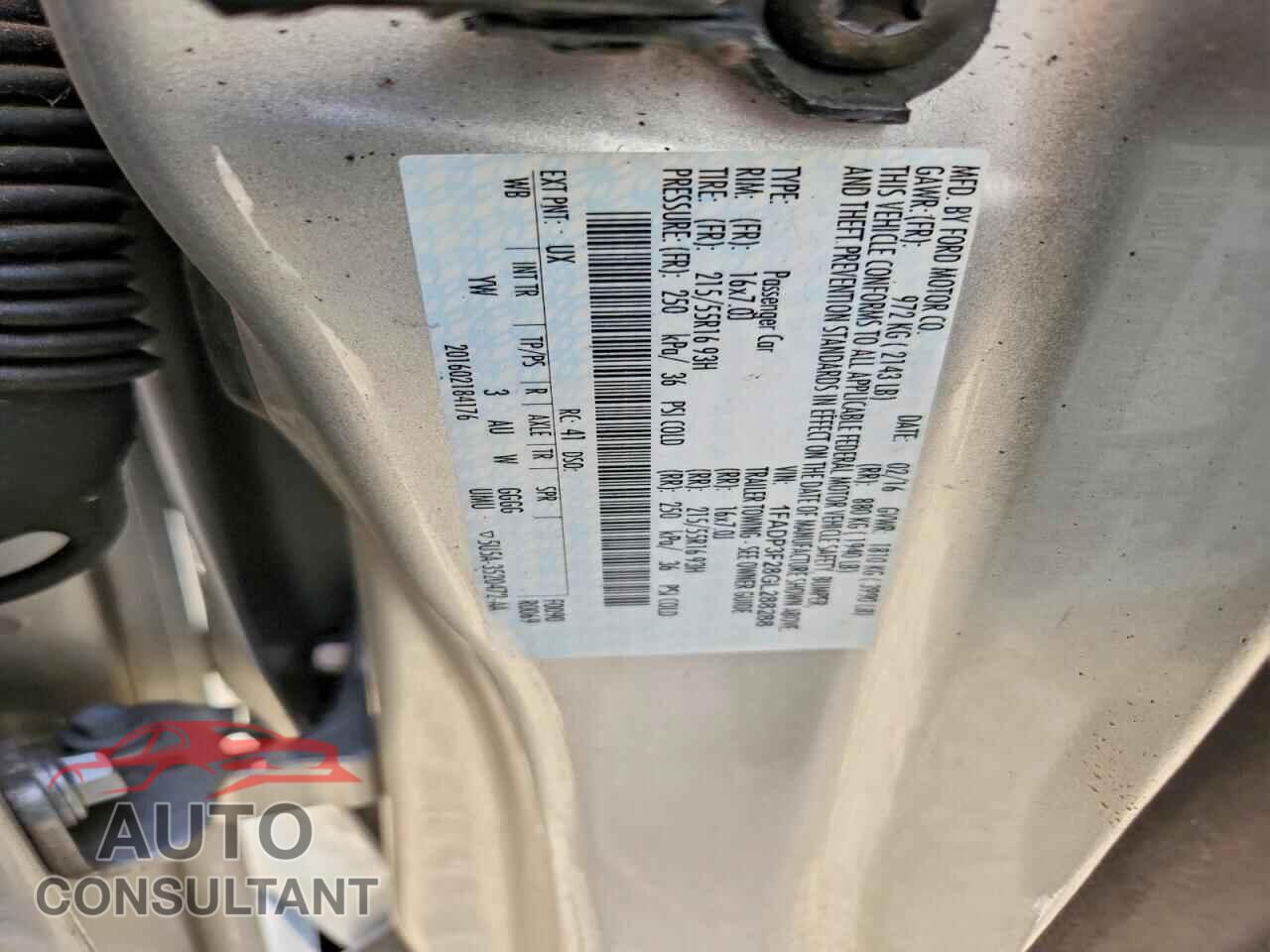 FORD FOCUS 2016 - 1FADP3F28GL288288