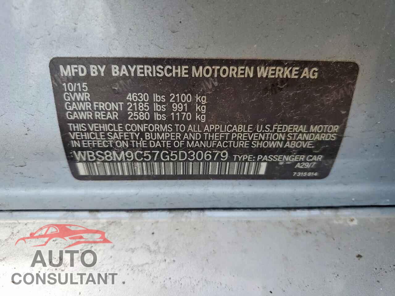 BMW M3 2016 - WBS8M9C57G5D30679