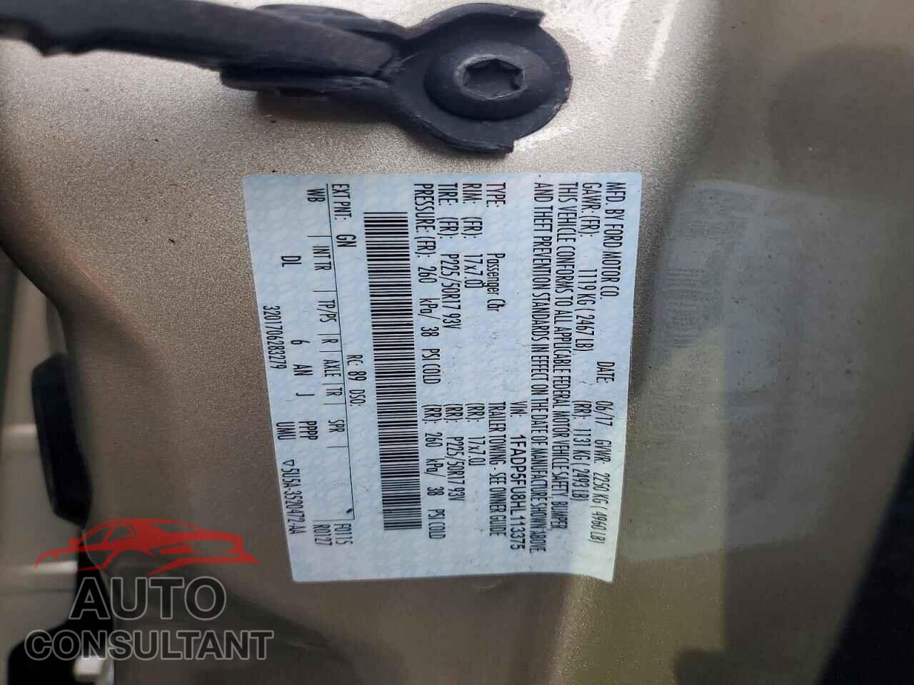 FORD CMAX 2017 - 1FADP5FU8HL113375