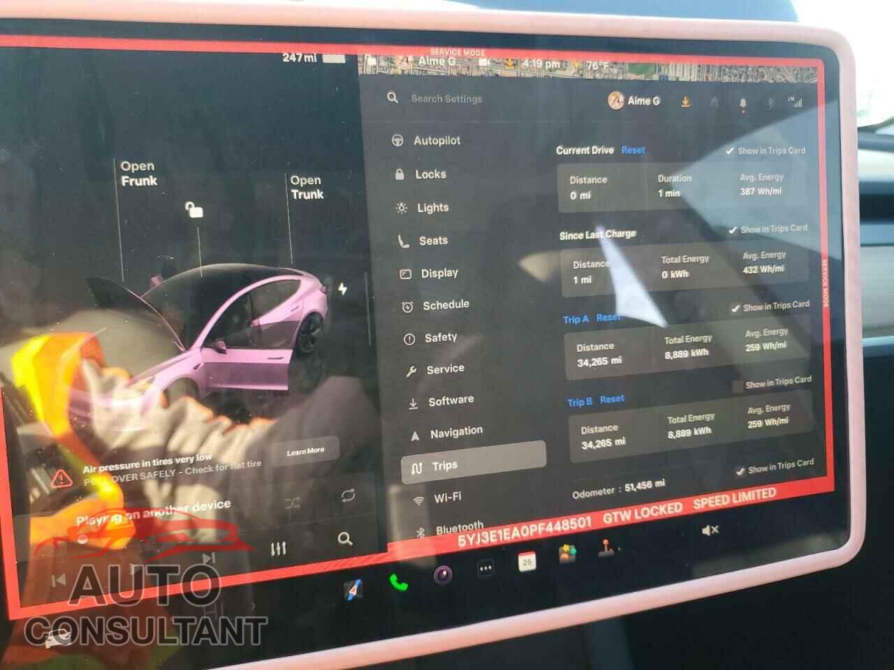 TESLA MODEL 3 2023 - 5YJ3E1EA0PF448501